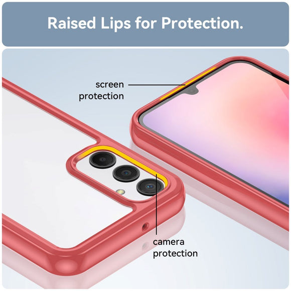 Samsung Galaxy A24 Acrylic Combo Cover Gennemsigtig / Rød