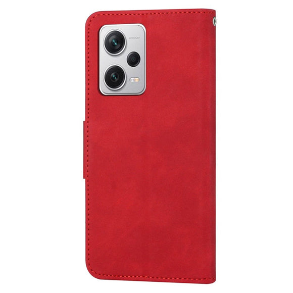 Xiaomi Redmi Note 12 Pro (5G) / Poco X5 Pro (5G) Læder Cover m. Pung og Strop - Rød