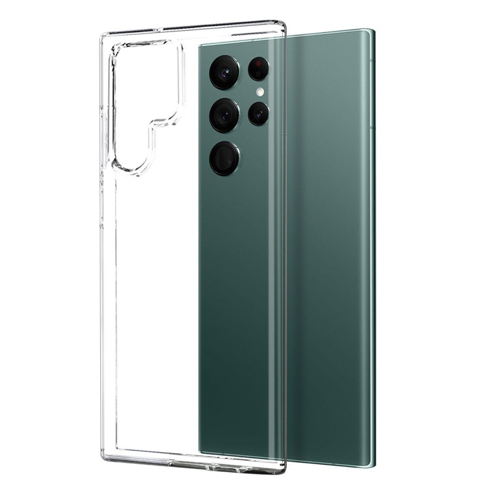 NORTHJO Samsung Galaxy S22 Ultra 2-i-1 Sæt Fleksibelt Plast Cover m. Hærdet Beskyttelsesglas - Gennemsigtig