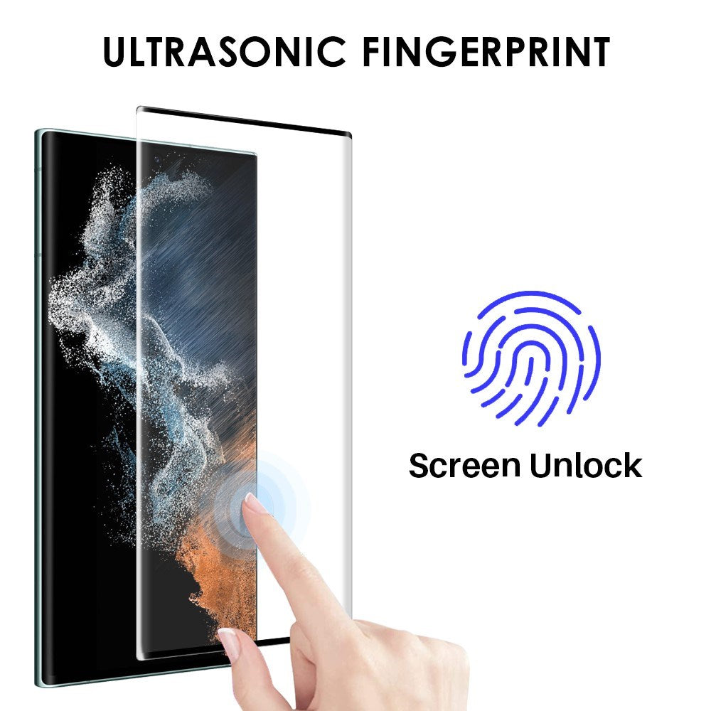 NORTHJO Samsung Galaxy S22 Ultra 2-i-1 Sæt Fleksibelt Plast Cover m. Hærdet Beskyttelsesglas - Gennemsigtig