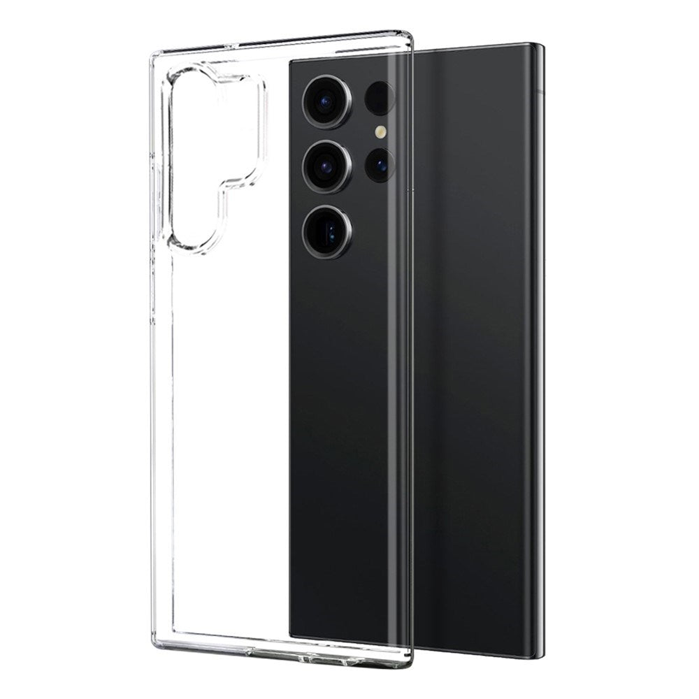 NORTHJO Samsung Galaxy S23 Ultra 2-i-1 Sæt Fleksibelt Plast Cover m. Hærdet Beskyttelsesglas - Gennemsigtig