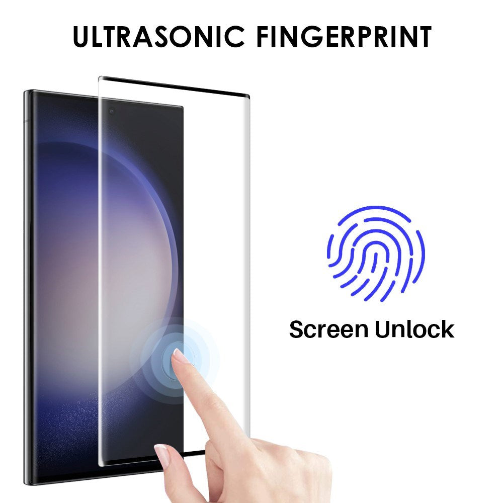 NORTHJO Samsung Galaxy S23 Ultra 2-i-1 Sæt Fleksibelt Plast Cover m. Hærdet Beskyttelsesglas - Gennemsigtig