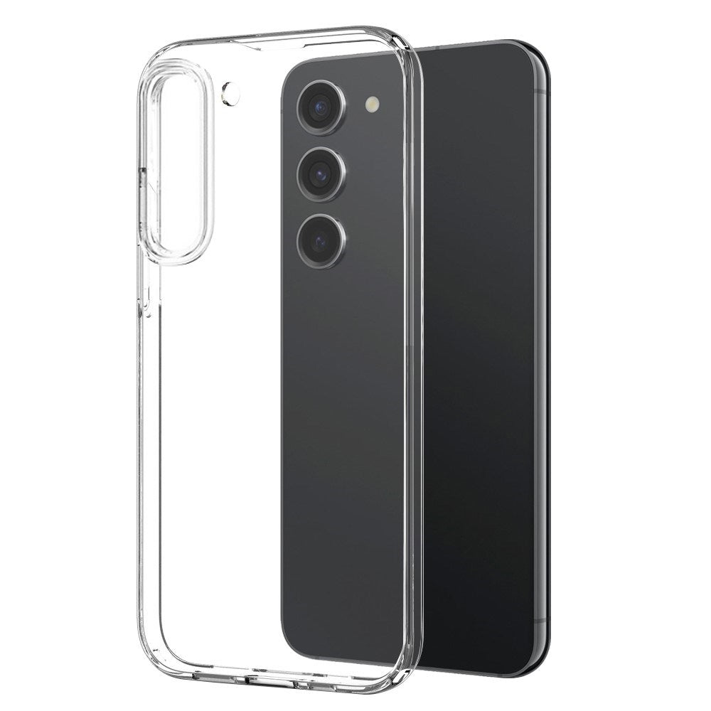 NORTHJO Samsung Galaxy S23 | 3-i-1 360° Beskyttelsessæt m. Cover | Skærmbeskyttelse | Kameralinsebeskyttelse - Gennemsigtig