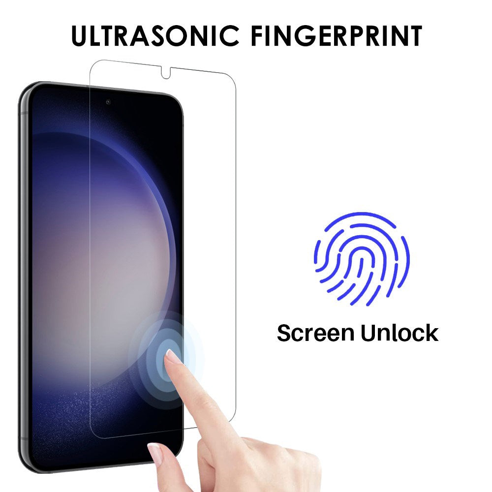 NORTHJO Samsung Galaxy S23 | 3-i-1 360° Beskyttelsessæt m. Cover | Skærmbeskyttelse | Kameralinsebeskyttelse - Gennemsigtig