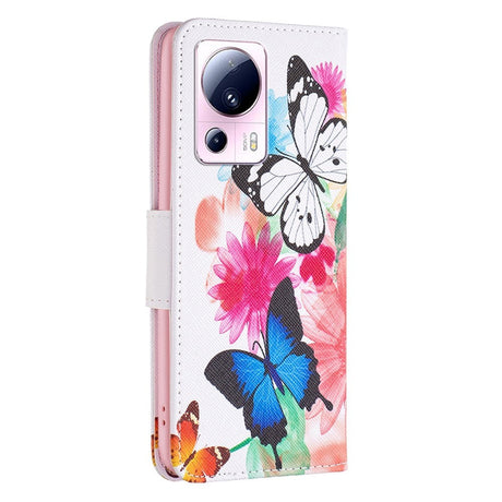 Xiaomi 13 Lite Læder Cover m. Pung - To Sommerfugle