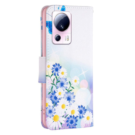 Xiaomi 13 Lite Læder Cover m. Pung - Sommerfugl & Blomster