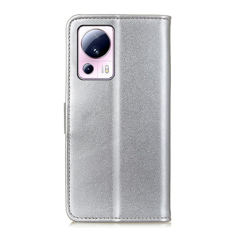 Xiaomi 13 Lite Blødt Læder Cover m. Pung - Sølv