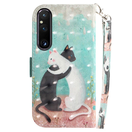 Sony Xperia 1 V Læder Cover m. Print - To Katte
