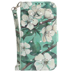 Sony Xperia 1 V Læder Cover m. Print - Hvide Blomster