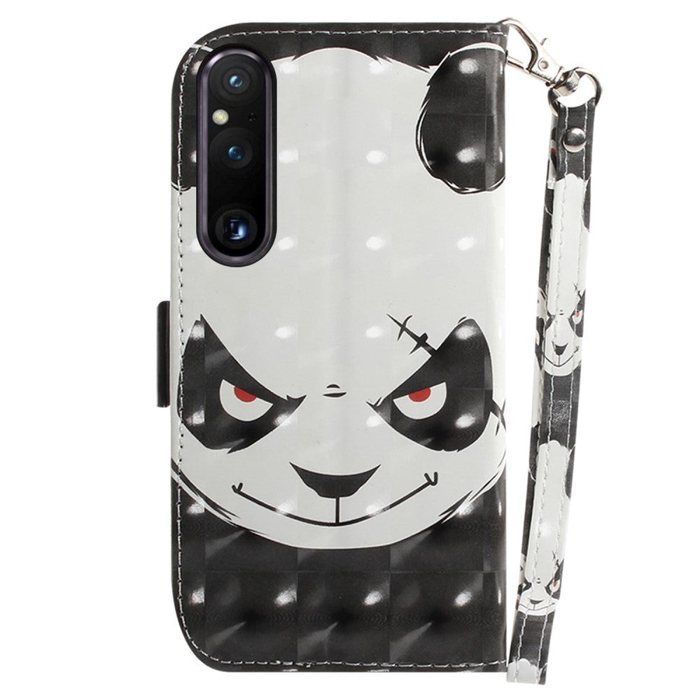 Sony Xperia 1 V Læder Cover m. Print - Sur Panda
