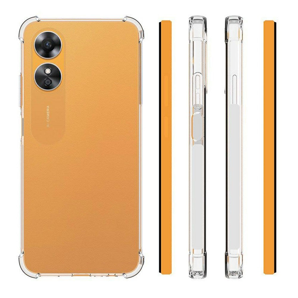 OPPO A17 EIDERWOOD Fleksibelt Plast Cover m. Forstærkede Hjørner - Gennemsigtig