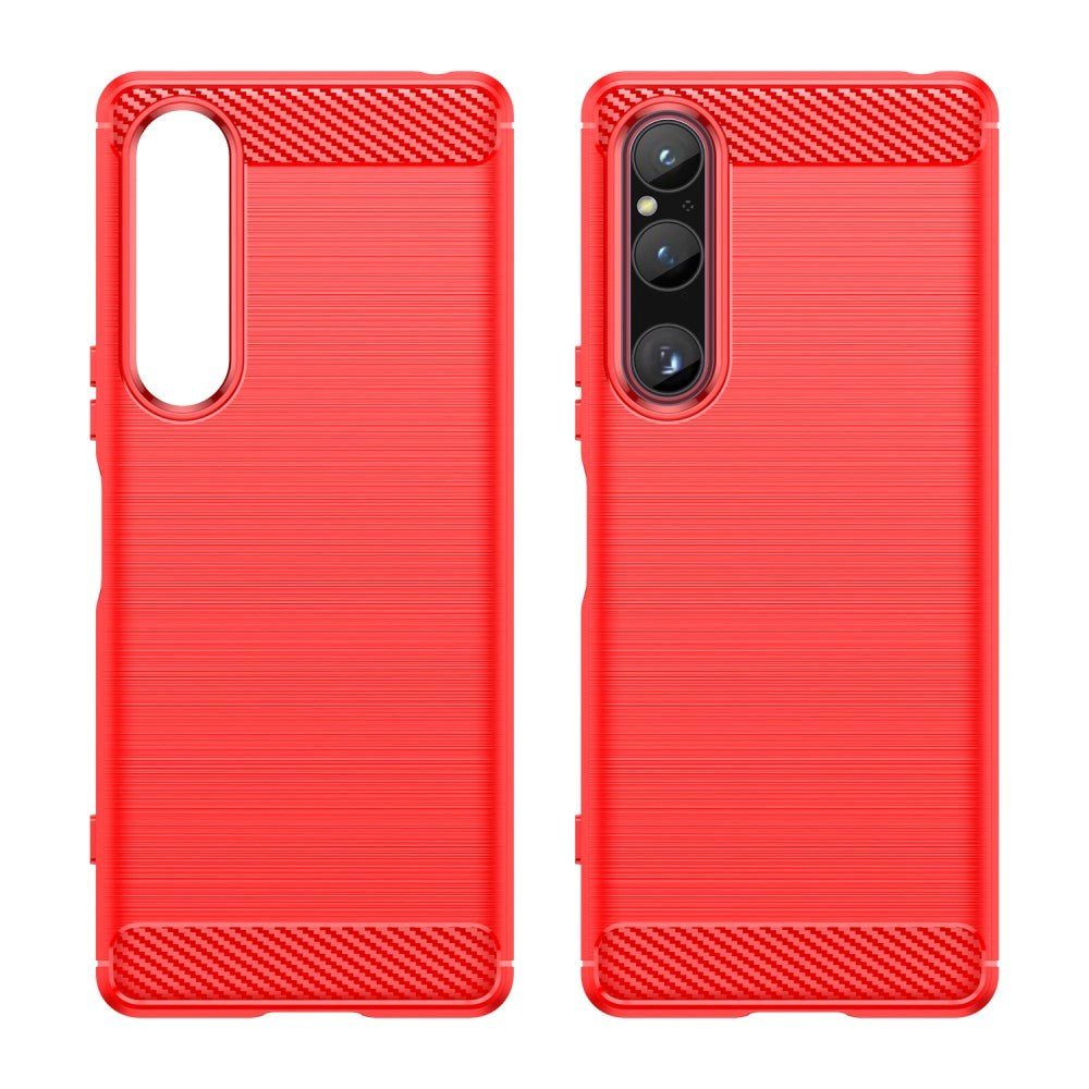 Sony Xperia 1 V Brushed Carbon Cover - Rød