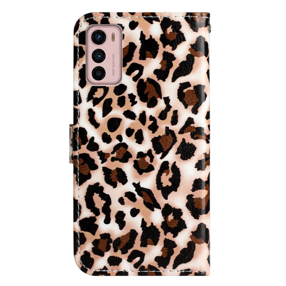 EIDERWOOD Motorola Moto G42 Læder Cover m. Pung og Strop - Leopard