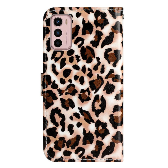 EIDERWOOD Motorola Moto G42 Læder Cover m. Pung og Strop - Leopard