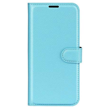 Sony Xperia 1 V Litchi Læder Cover m. Pung - Lyseblå