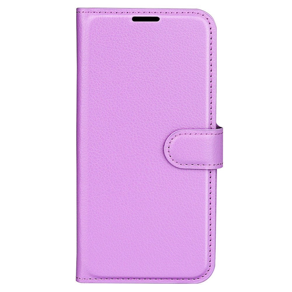 Sony Xperia 1 V Litchi Læder Cover m. Pung - Lilla
