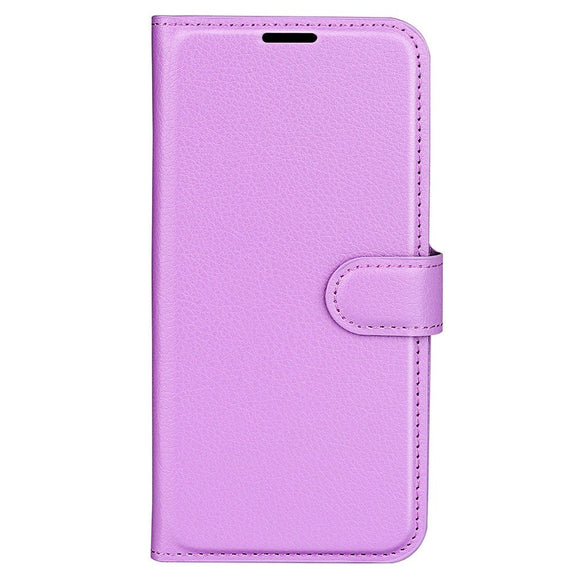 Sony Xperia 1 V Litchi Læder Cover m. Pung - Lilla