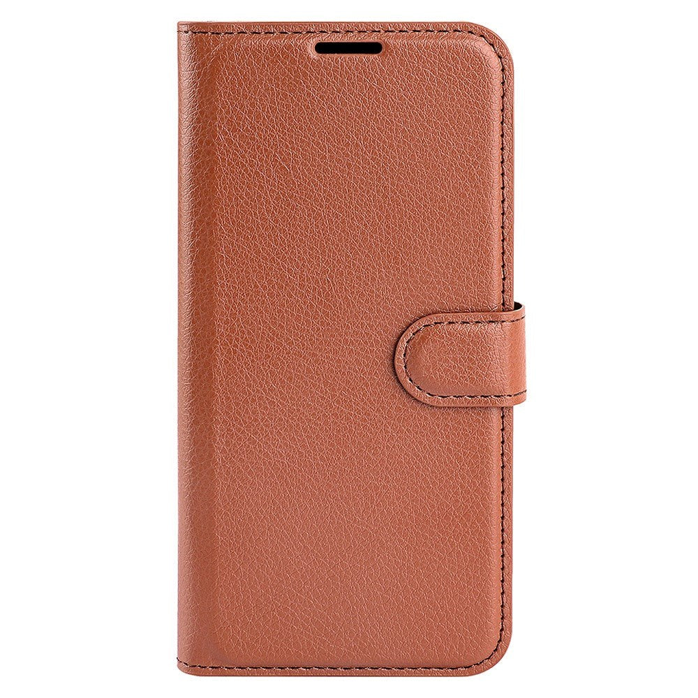 Sony Xperia 1 V Litchi Læder Cover m. Pung - Brun