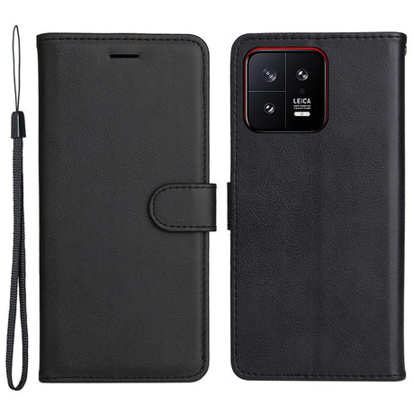 EIDERWOOD Xiaomi 13 Kunstlæder Flip Cover m. Strop - Sort