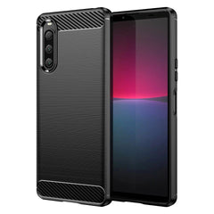 Sony Xperia 10 V Brushed Carbon Cover - Sort