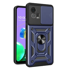 Motorola Moto G72 Håndværker Cover m. Magnetisk Kickstand & Cam Slider - Blå