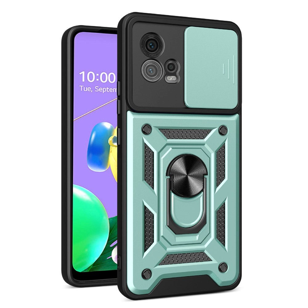 Motorola Moto G72 Håndværker Cover m. Magnetisk Kickstand & Cam Slider - Grøn