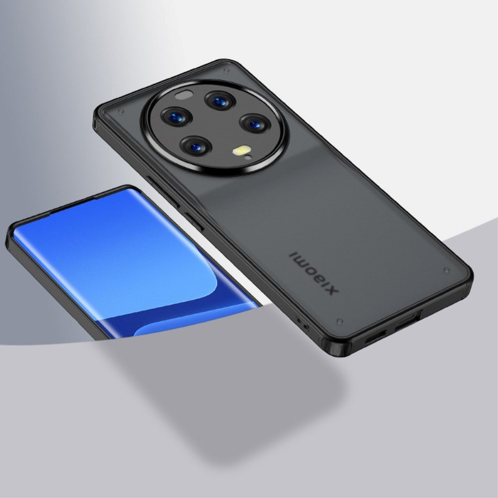 Xiaomi 13 Ultra Hybrid Plastik Cover - Mat Gennemsigtig / Sort