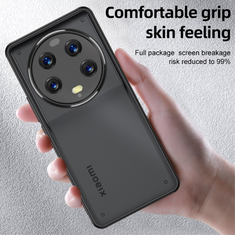 Xiaomi 13 Ultra Hybrid Plastik Cover - Mat Gennemsigtig / Sort