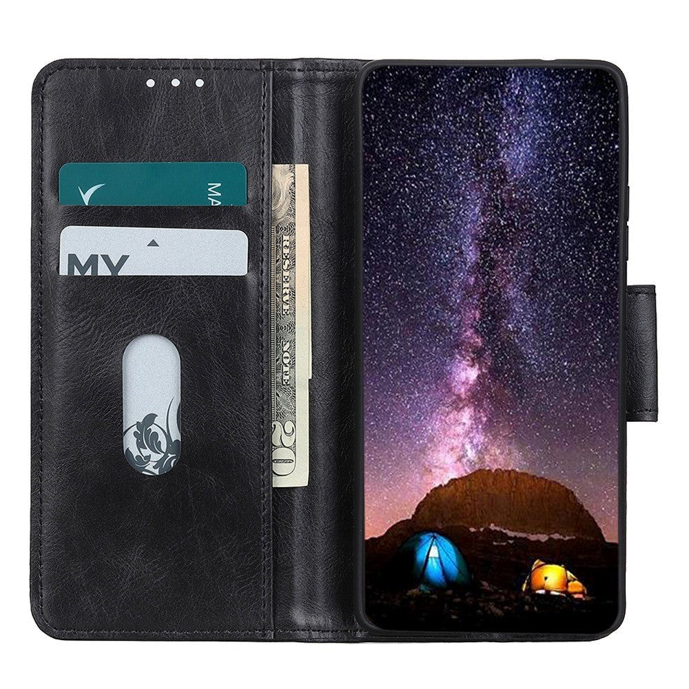 Xiaomi Redmi Note 12 (4G) Læder Cover m. Pung & Ståfunktion - Sort