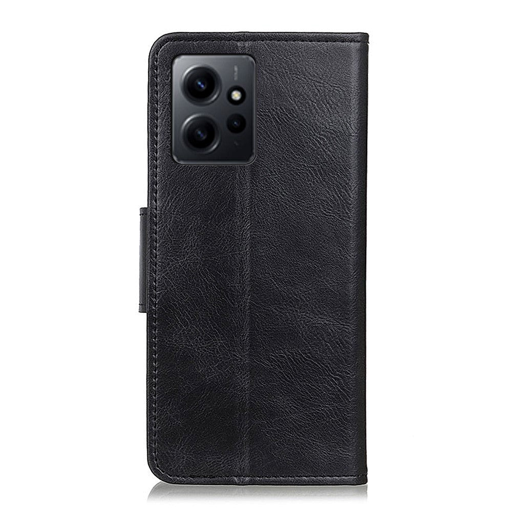 Xiaomi Redmi Note 12 (4G) Læder Cover m. Pung & Ståfunktion - Sort