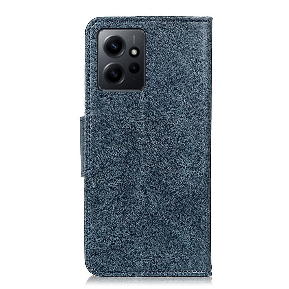 Xiaomi Redmi Note 12 (4G) Læder Cover m. Pung & Ståfunktion - Blå