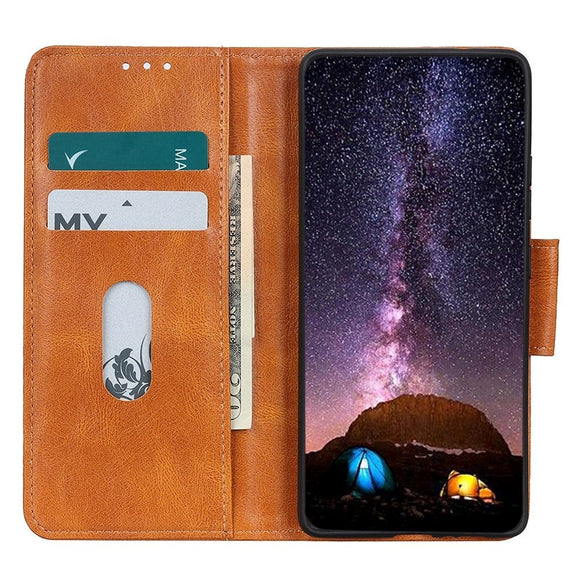 Xiaomi Redmi Note 12 (4G) Læder Cover m. Pung & Ståfunktion - Brun