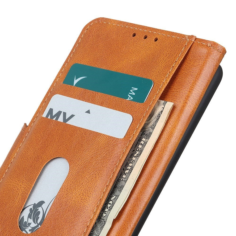 Xiaomi Redmi Note 12 (4G) Læder Cover m. Pung & Ståfunktion - Brun