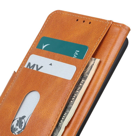 Xiaomi Redmi Note 12 (4G) Læder Cover m. Pung & Ståfunktion - Brun