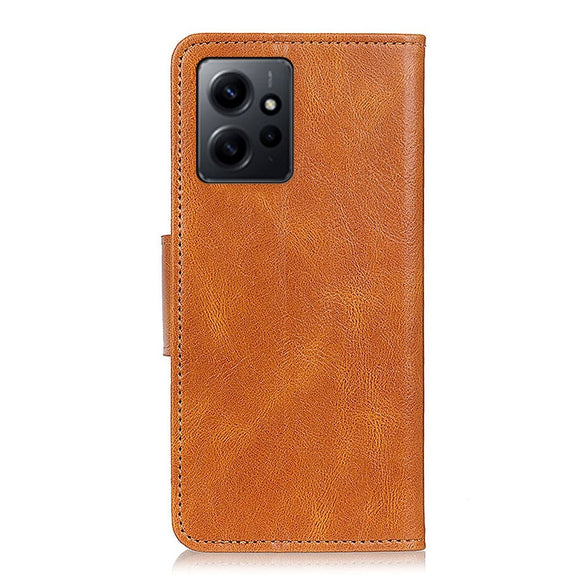 Xiaomi Redmi Note 12 (4G) Læder Cover m. Pung & Ståfunktion - Brun