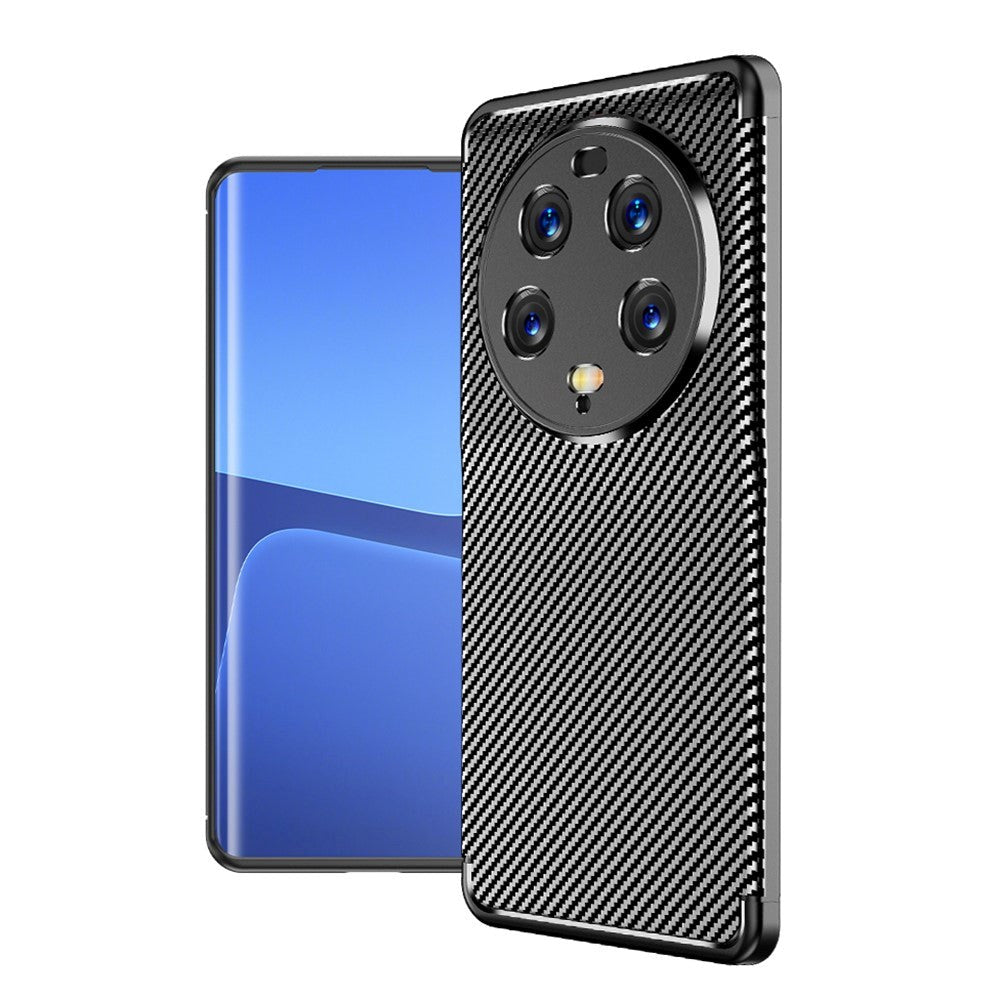 Xiaomi 13 Ultra Carbon Fiber Fleksibelt Plastik Cover - Sort