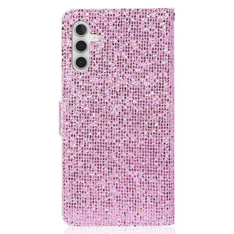 Samsung Galaxy A54 (5G) Læder Cover m. Pung & Strop - Glitter Design - Lyserød