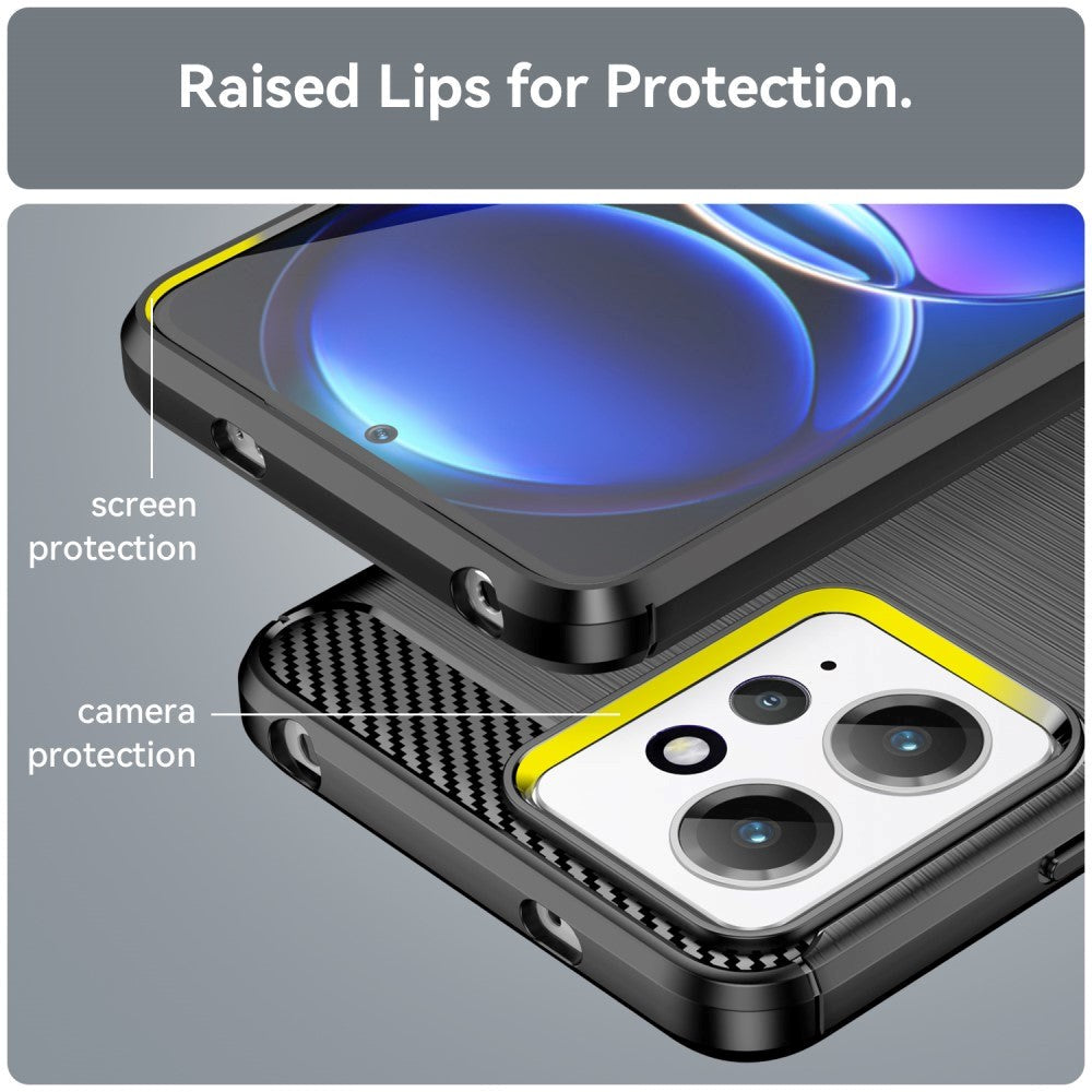 Xiaomi Redmi Note 12 (4G) Brushed Carbon Cover - Sort