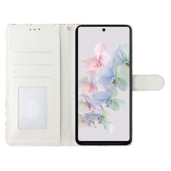 Google Pixel 7 Pro Læder Cover m. Pung og Strop - Sød Kat