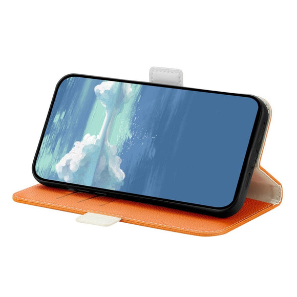 Samsung Galaxy A24 Litchi Læder Cover m. Ståfunktion - Orange
