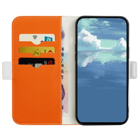 Samsung Galaxy A24 Litchi Læder Cover m. Ståfunktion - Orange