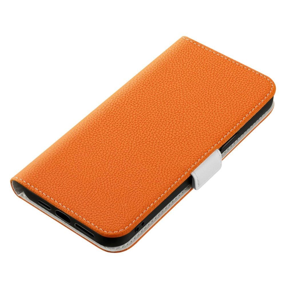 Samsung Galaxy A24 Litchi Læder Cover m. Ståfunktion - Orange