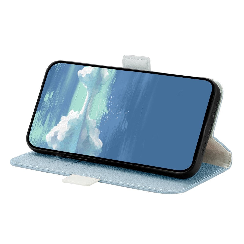 Samsung Galaxy A24 Litchi Læder Cover m. Ståfunktion - Blå