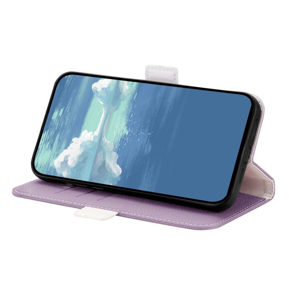 Samsung Galaxy A24 Litchi Læder Cover m. Ståfunktion - Lilla