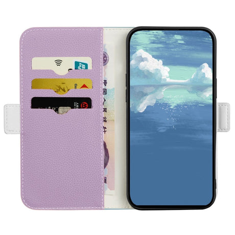 Samsung Galaxy A24 Litchi Læder Cover m. Ståfunktion - Lilla