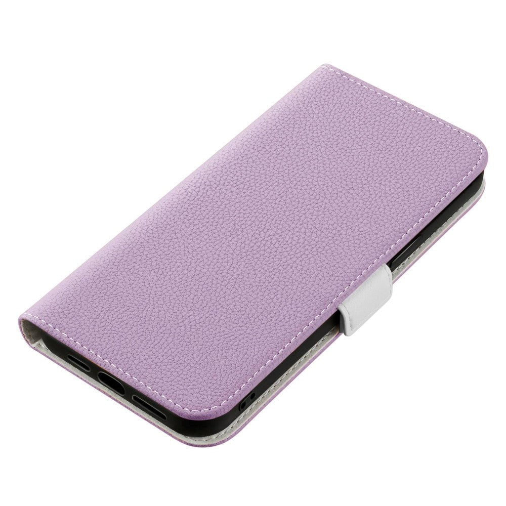 Samsung Galaxy A24 Litchi Læder Cover m. Ståfunktion - Lilla