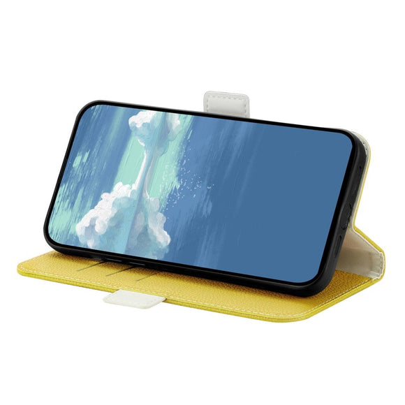 Samsung Galaxy A24 Litchi Læder Cover m. Ståfunktion - Gul