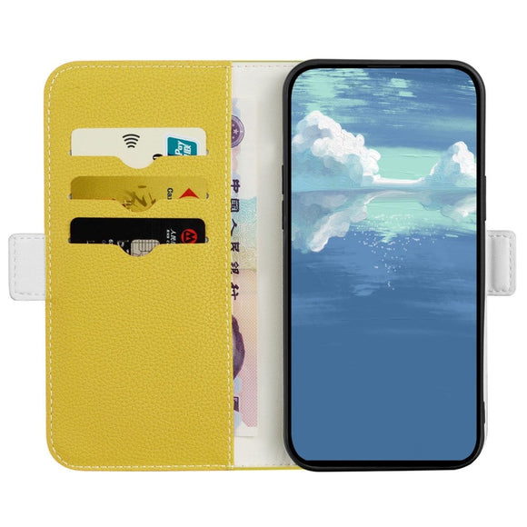 Samsung Galaxy A24 Litchi Læder Cover m. Ståfunktion - Gul