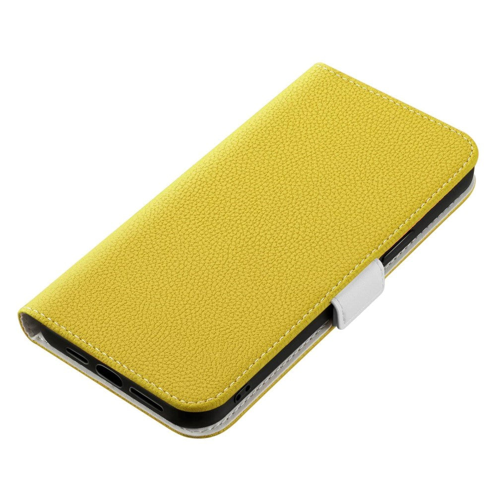 Samsung Galaxy A24 Litchi Læder Cover m. Ståfunktion - Gul