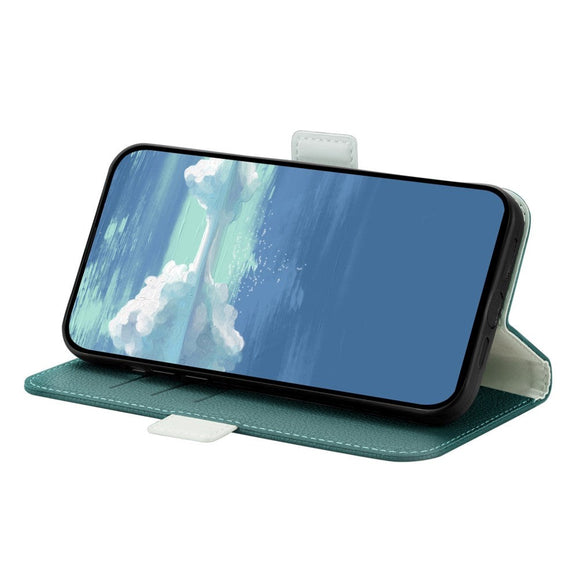 Samsung Galaxy A54 (5G) Litchi Læder Cover m. Ståfunktion - Grøn